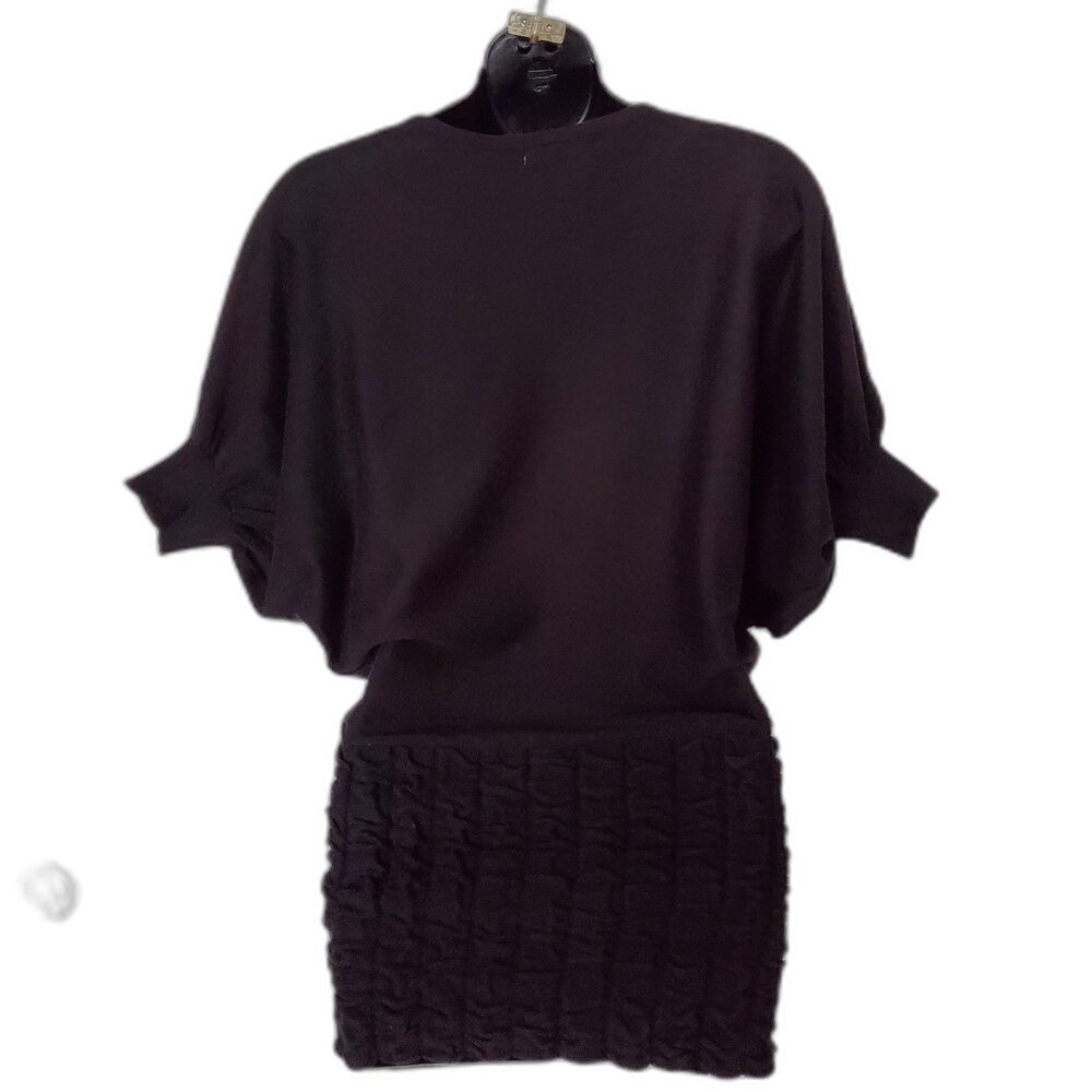 Arden B Black Dolman Sleeve Smocked Waist Tunic Top Sweater Sz XS Whimsigoth Y2K - Picture 3 of 8